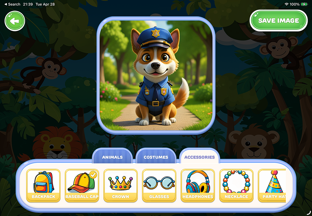 Creative Mode — dog in police costume