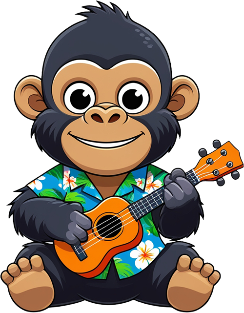 Gorilla musician sticker
