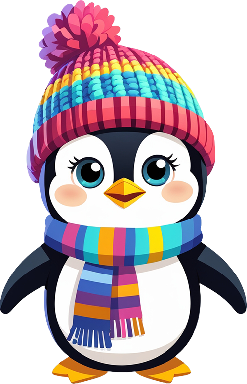 Penguin winter sticker