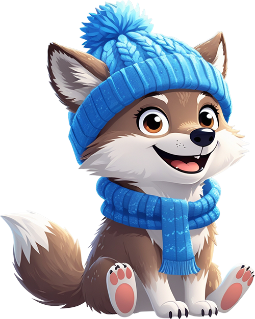 Wolf winter sticker